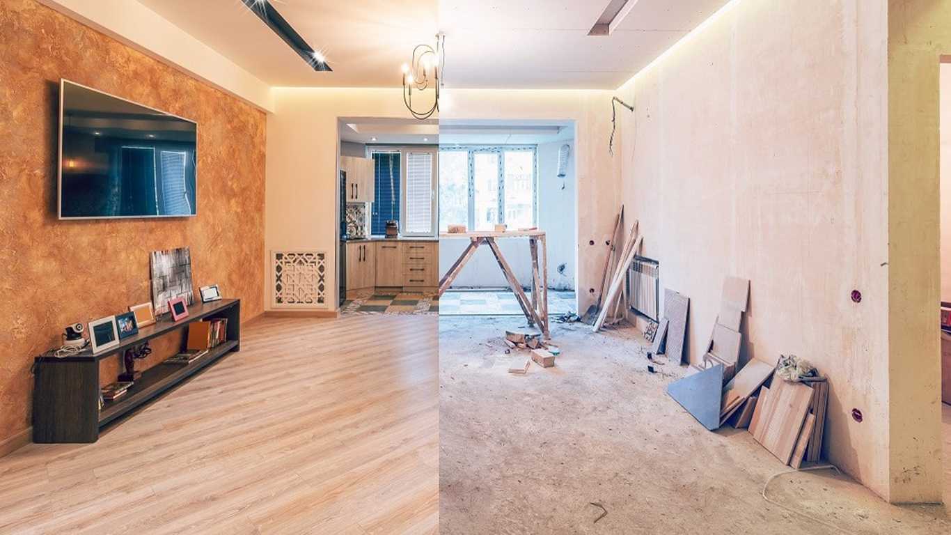 renovation salon avant et après